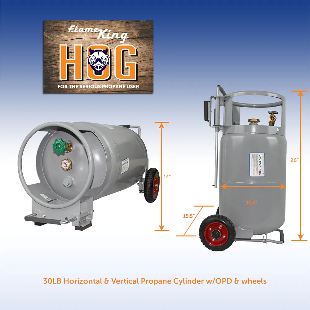 20# Horizontal & Vertical Propane Cylinder w/OPD W/Wheels - Master