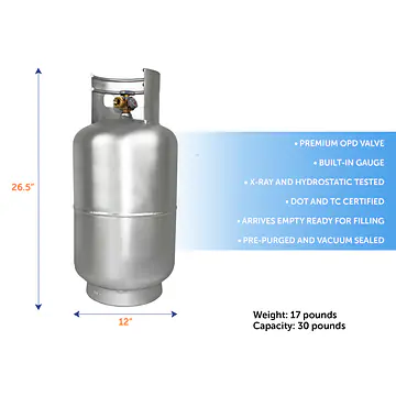 30# Aluminum LP Cylinders w/OPD with Gauge - Master