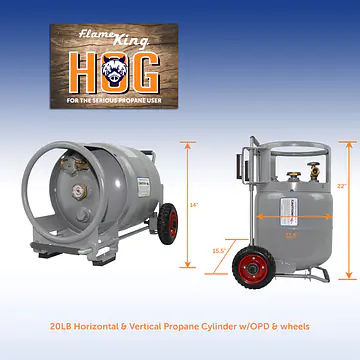 30# Horizontal & Vertical Propane Cylinder w/OPD W/Wheels - Master