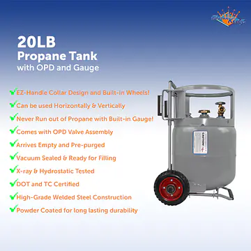30# Horizontal & Vertical Propane Cylinder w/OPD W/Wheels - Master