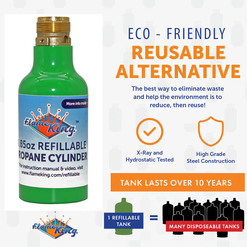 1/4-lb Empty Refillable Propane Cylinder, Green - Master