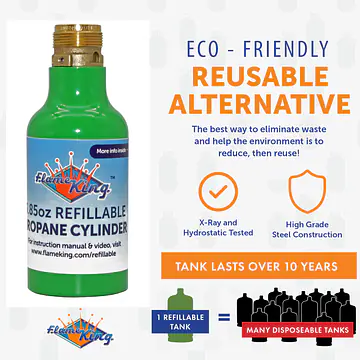 1/4-lb Empty Refillable Propane Cylinder, Green - Master