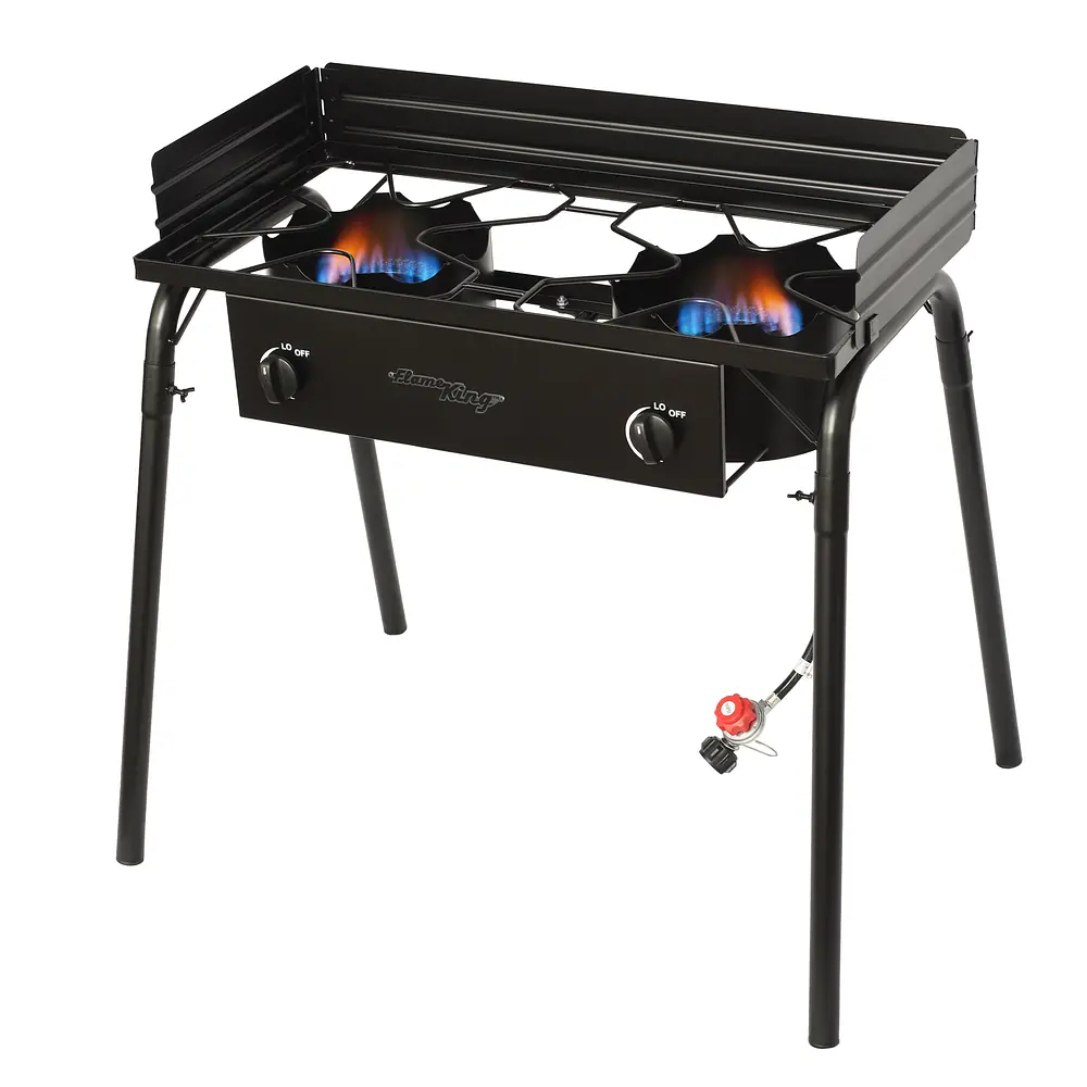 Outdoor Propane Double Dual Burner Stove 100,000 BTU Per Burner - Master