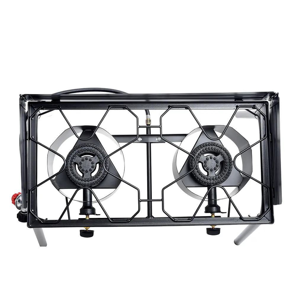 Outdoor Propane Double Dual Burner Stove 100,000 BTU Per Burner - Master