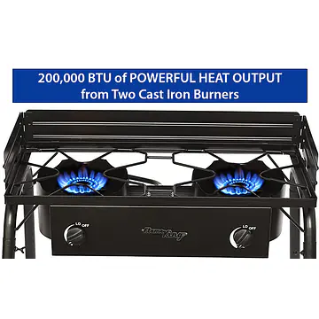 Outdoor Propane Double Dual Burner Stove 100,000 BTU Per Burner - Master