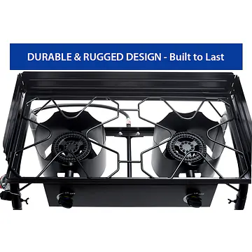 Outdoor Propane Double Dual Burner Stove 100,000 BTU Per Burner - Master