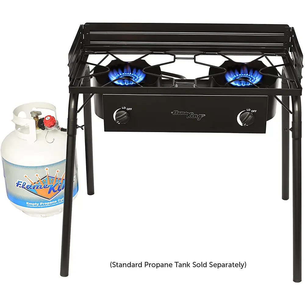 Outdoor Propane Double Dual Burner Stove 100,000 BTU Per Burner - Master