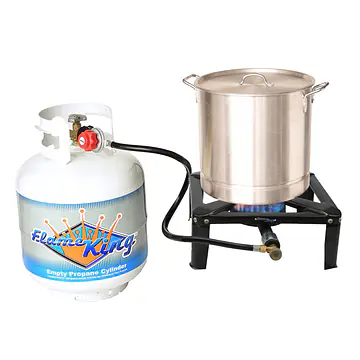 100,000 BTU, 0-20 PSI, Turkey Fryer Single Propane Burner Bayou Cooker - Master