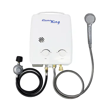 Portable Tankless Water Heater Propane Gas 5L 1.32GPM at 34,000 BTU, Outdoor Instant Hot Water Shower for RV, Camping, Farm, Cabins - Master