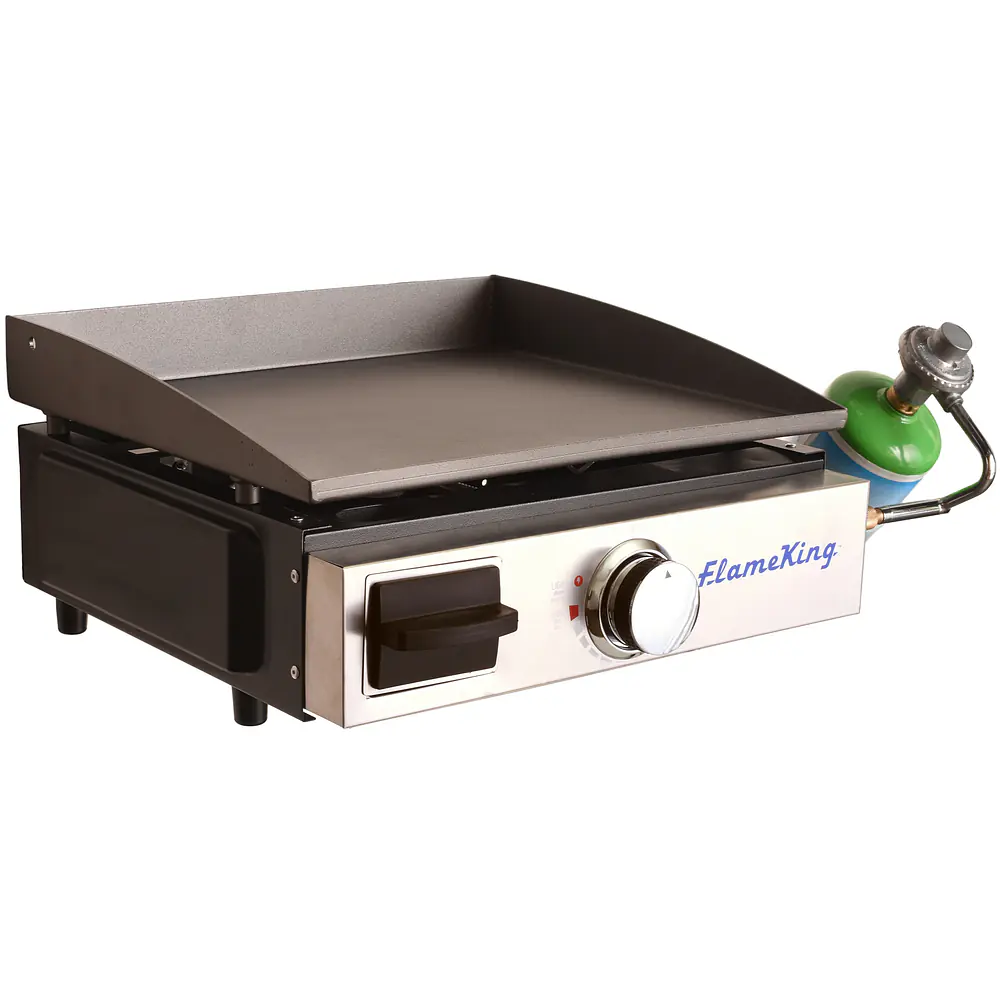 Flat Top Portable Table Top Propane Cast Iron Grill Griddle - Master