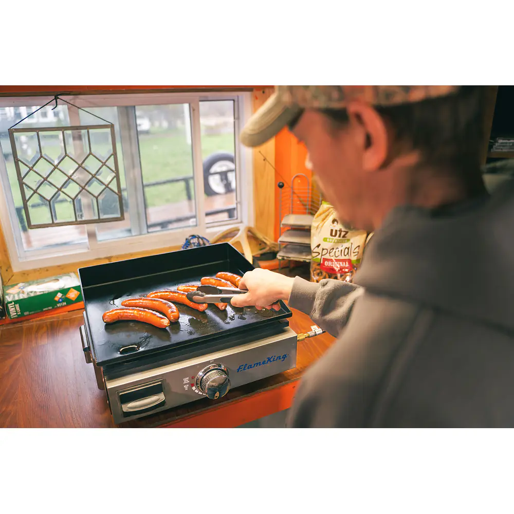 Flat Top Portable Table Top Propane Cast Iron Grill Griddle - Master