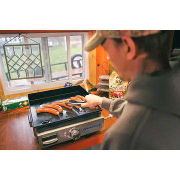 Flat Top Portable Table Top Propane Cast Iron Grill Griddle - Master