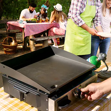 Flat Top Portable Table Top Propane Cast Iron Grill Griddle - Master