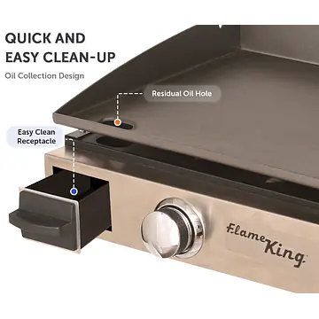 Flat Top Portable Table Top Propane Cast Iron Grill Griddle - Master