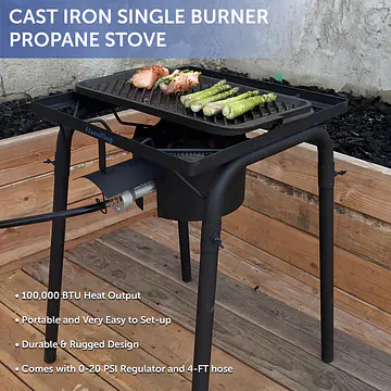 100,000 BTU Propane Gas Single Burner w/ legs - Master