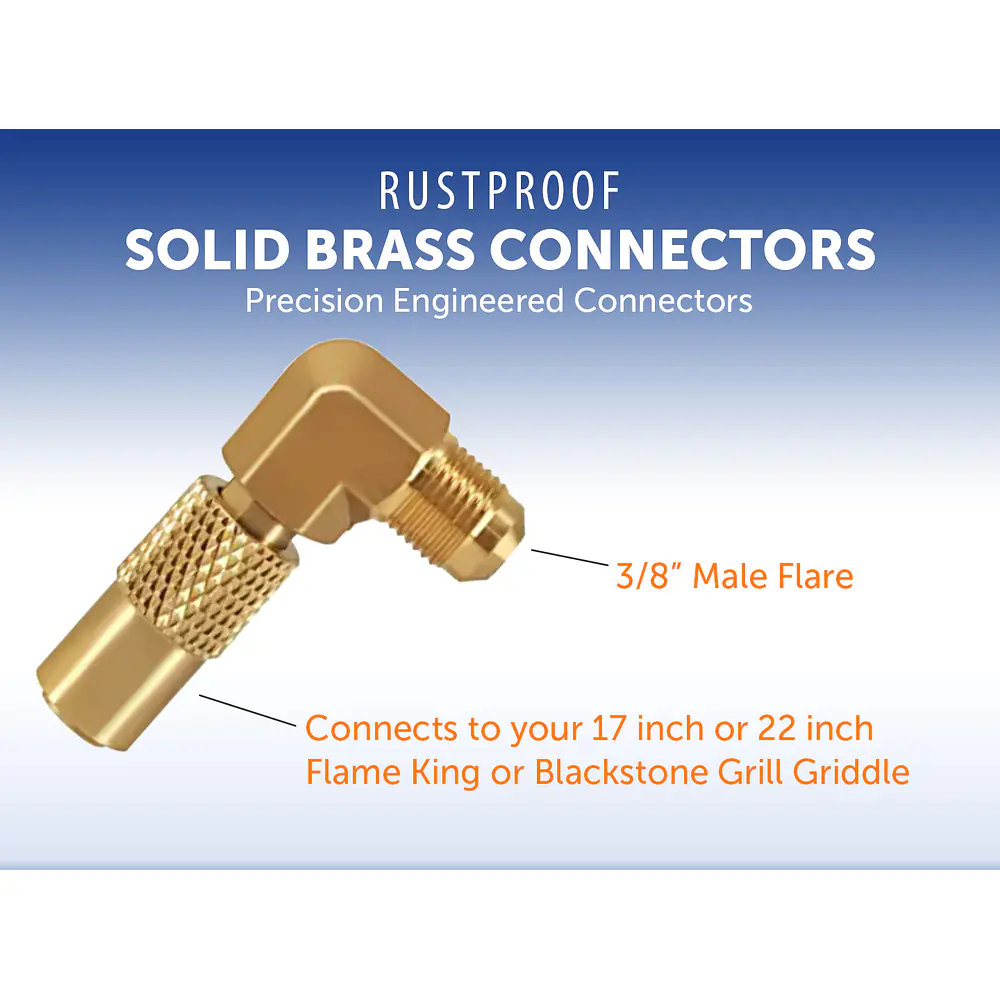 Elbow Adapter with 3/8" Male Flare for 17" or 22" Blackstone Griddle - Master