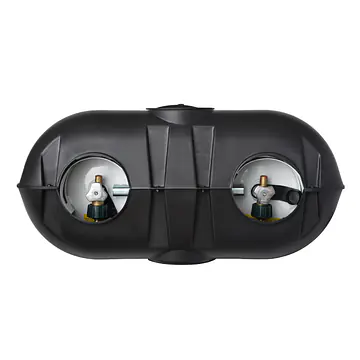 Dual 20LB LP Propane Tank Light Plastic Heavy Duty Cover -Black - Master