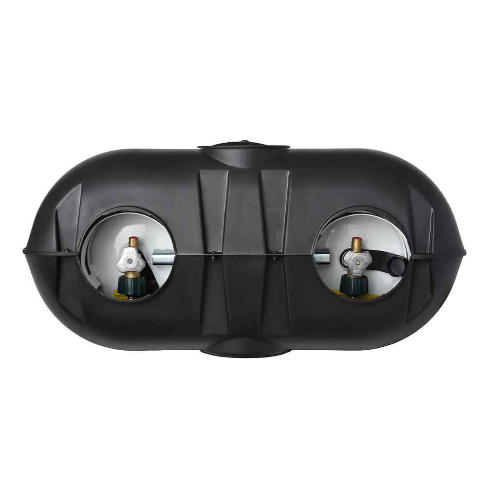 Dual 20LB LP Propane Tank Light Plastic Heavy Duty Cover -Black - Master