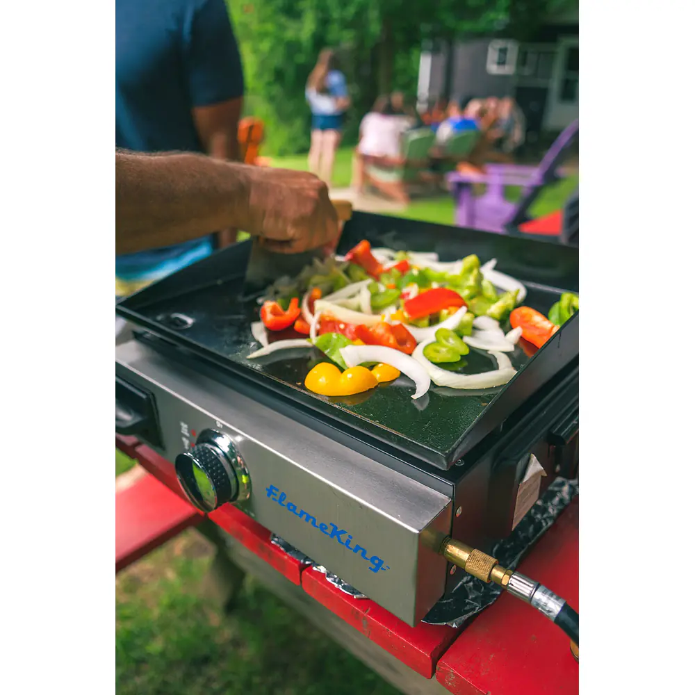 Flat Top Portable Table Top Propane Cast Iron Grill Griddle - Master