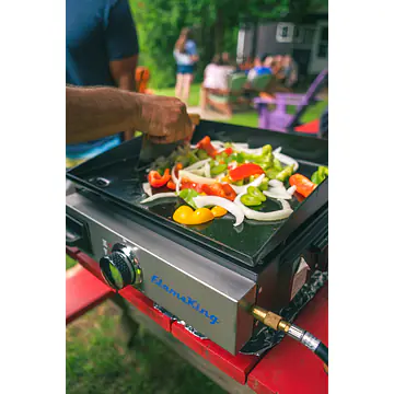 Flat Top Portable Table Top Propane Cast Iron Grill Griddle - Master