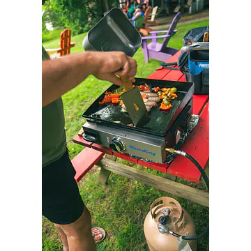 Flat Top Portable Table Top Propane Cast Iron Grill Griddle - Master