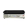 2-Burner Propane Tabletop 22", Heavy Duty Flat Top Cast Iron Griddle Grill Station - Master
