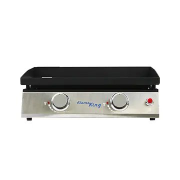 2-Burner Propane Tabletop 22", Heavy Duty Flat Top Cast Iron Griddle Grill Station - Master