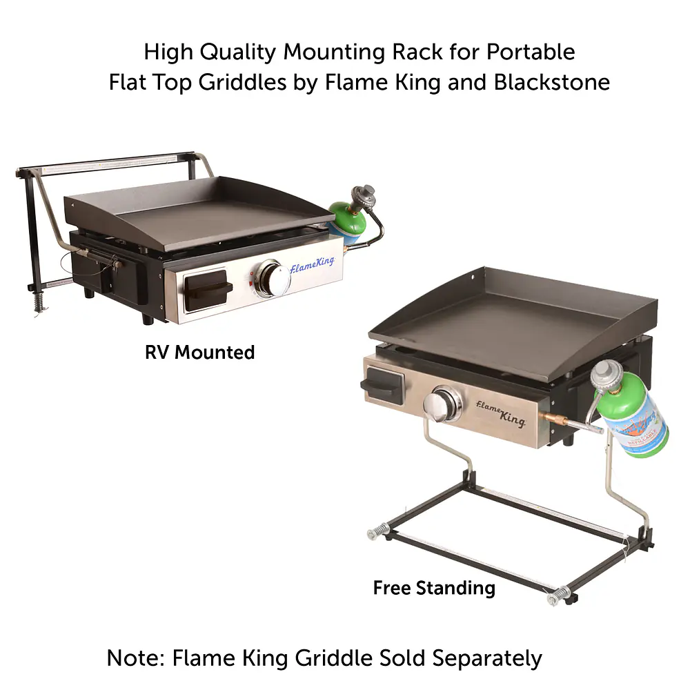 RV Mounting Rack for Flame King Propane Portable Grill or Griddle - Master