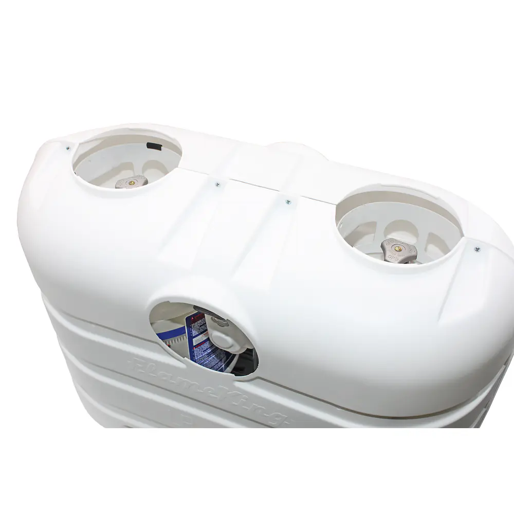 Dual 20LB LP Propane Tank Light Plastic Heavy Duty Cover - White - Master