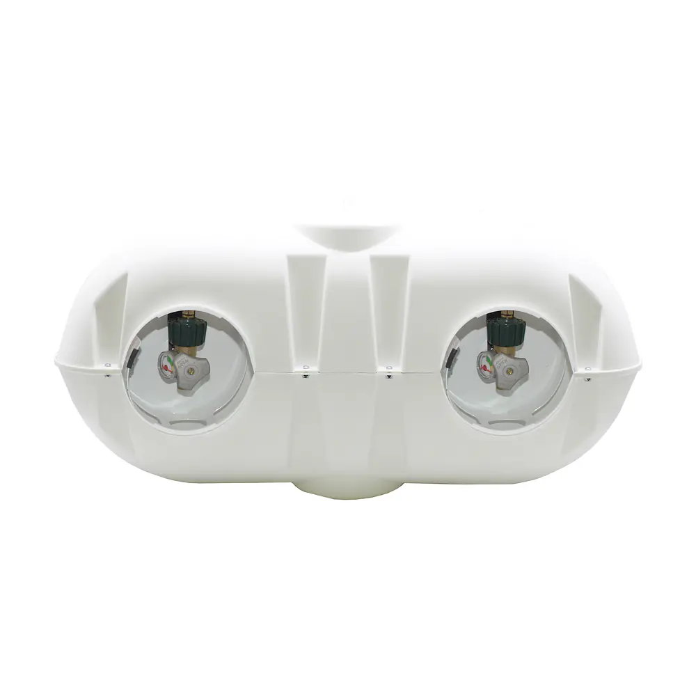 Dual 20LB LP Propane Tank Light Plastic Heavy Duty Cover - White - Master
