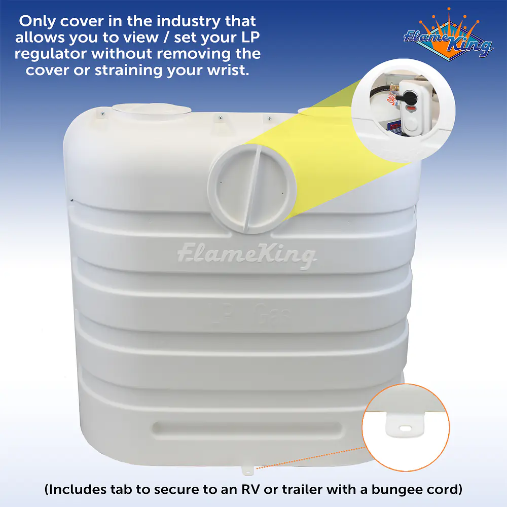 Dual 30LB LP Propane Tank Light Plastic Heavy Duty Cover - White - Master