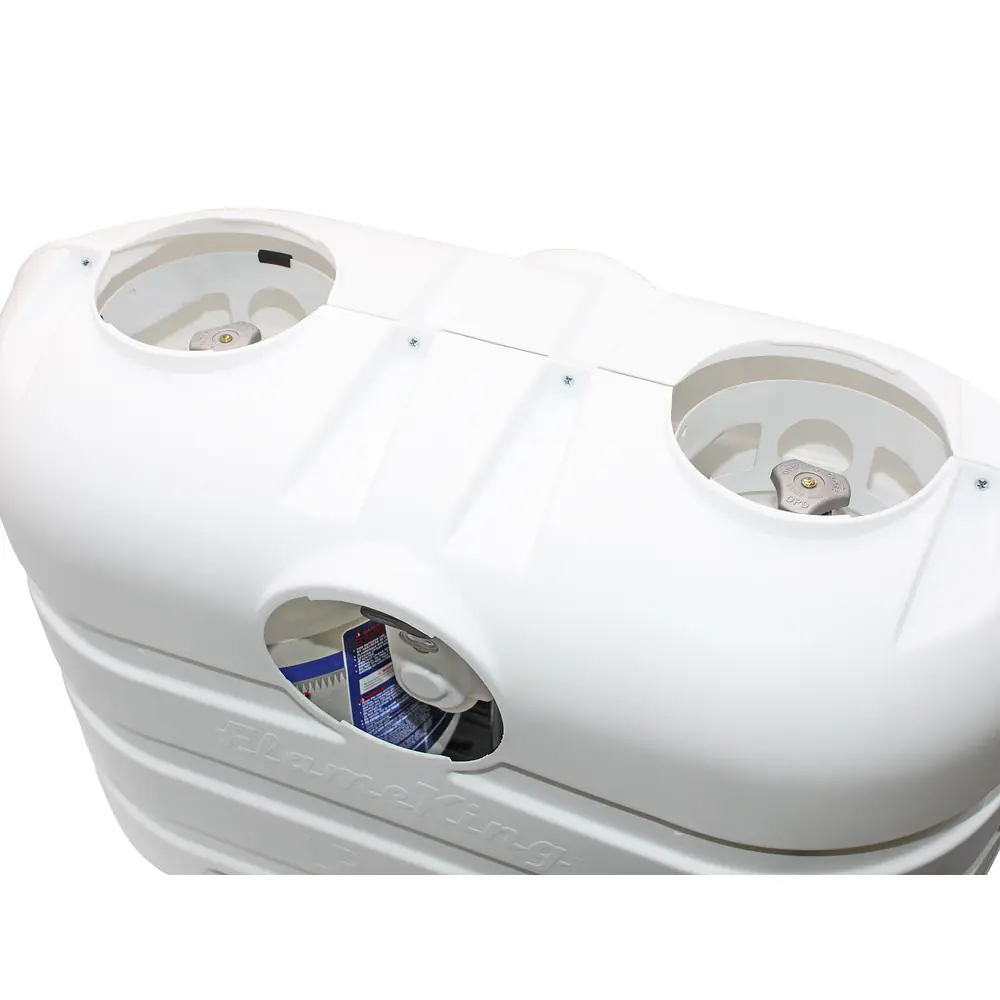 Dual 30LB LP Propane Tank Light Plastic Heavy Duty Cover - White - Master