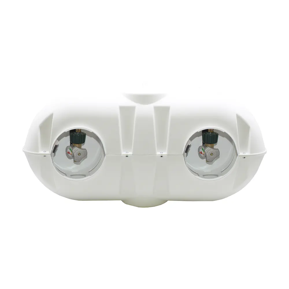 Dual 30LB LP Propane Tank Light Plastic Heavy Duty Cover - White - Master