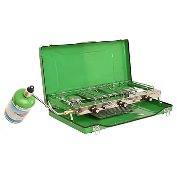 Portable 3 Burner Propane Gas Camping Stove w/Toast Tray - Master