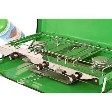 Portable 3 Burner Propane Gas Camping Stove w/Toast Tray - Master