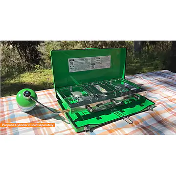 Portable 3 Burner Propane Gas Camping Stove w/Toast Tray - Master