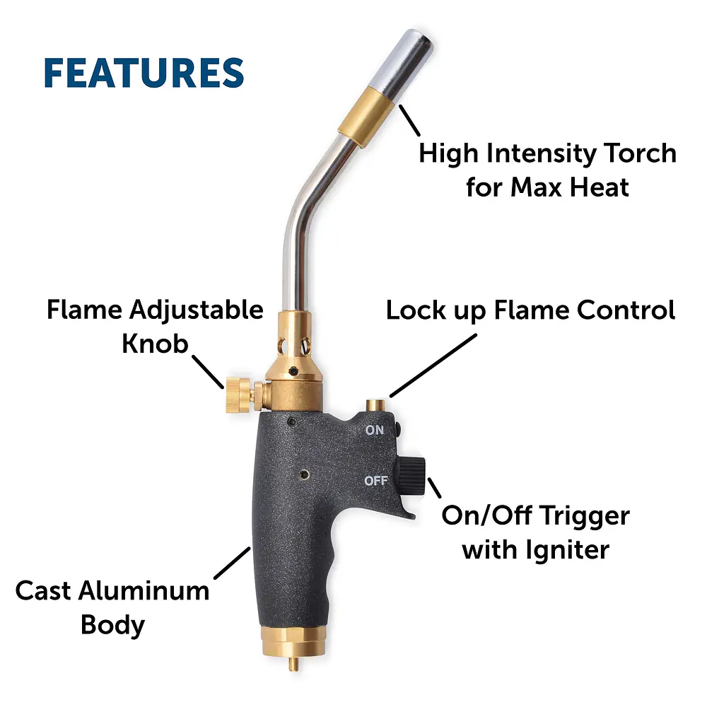 Professional Auto-Ignition Max Heat Propane Torch Head - Master