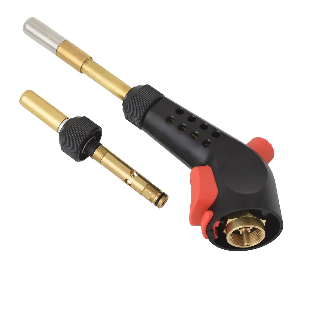 Propane Gas Blow Torch with Push Button Igniter & 2 Interchangeable Heads - Master