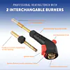 Propane Gas Blow Torch with Push Button Igniter & 2 Interchangeable Heads - Master
