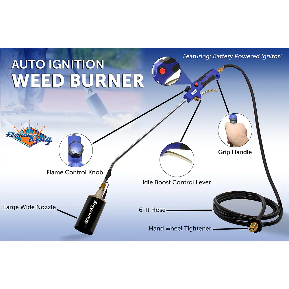 Propane Weed Burner Torch 340,000 BTU with Battery Operated Igniter - Master