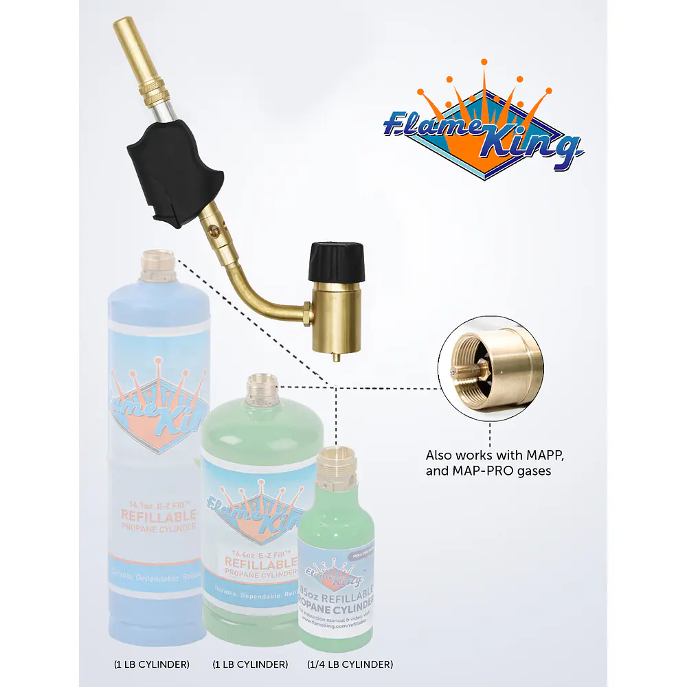 Angled Hand Torch Kit for Soft Soldering and Brazing w/ignitor - Master