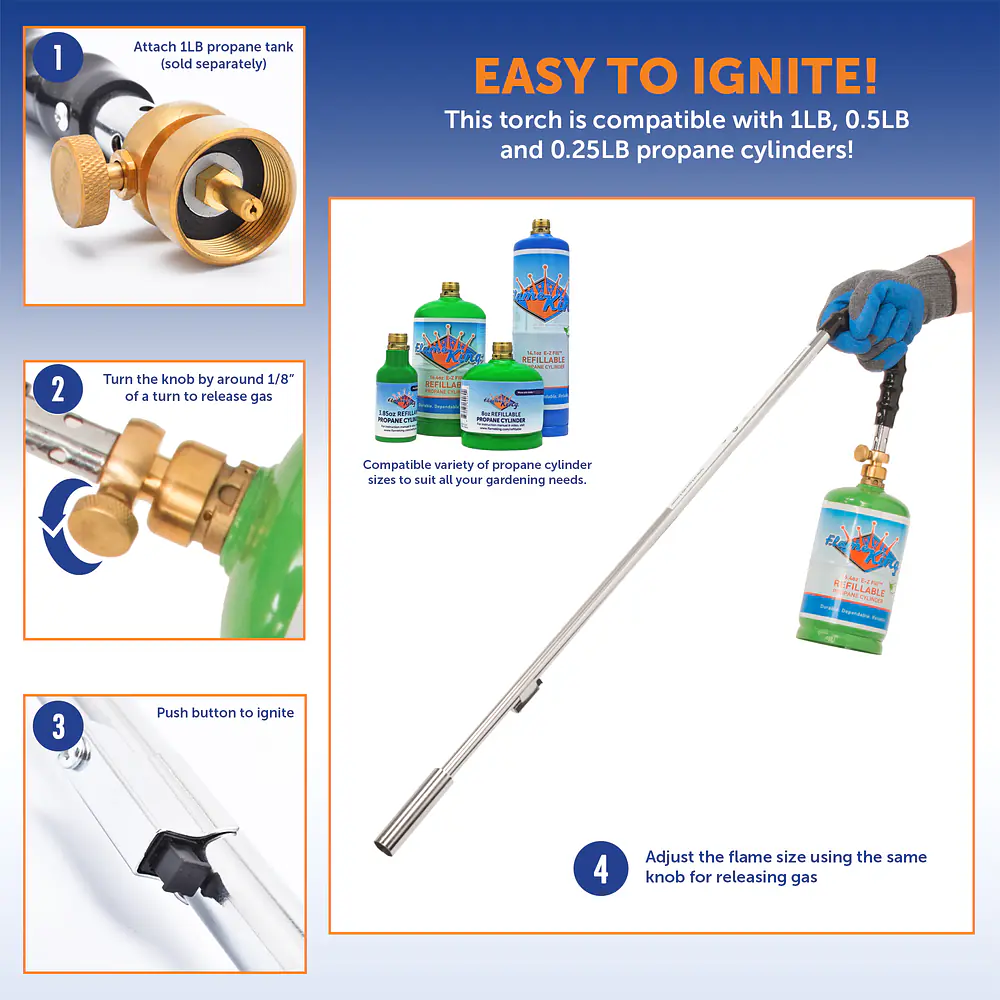 Economic Propane Torch Weed Burner with Integrated Lighter - Master