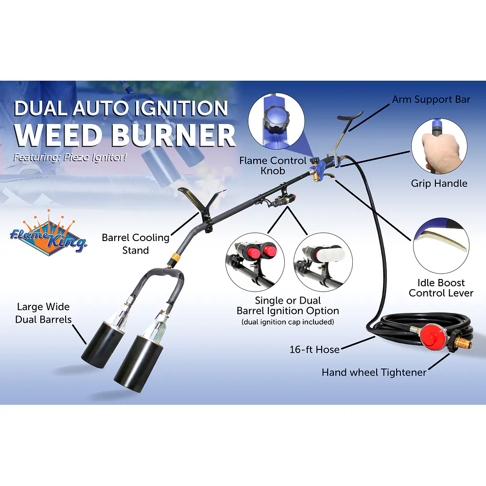 Dual Head Propane Torch Weed Burner, 1,000,000 BTU - Master