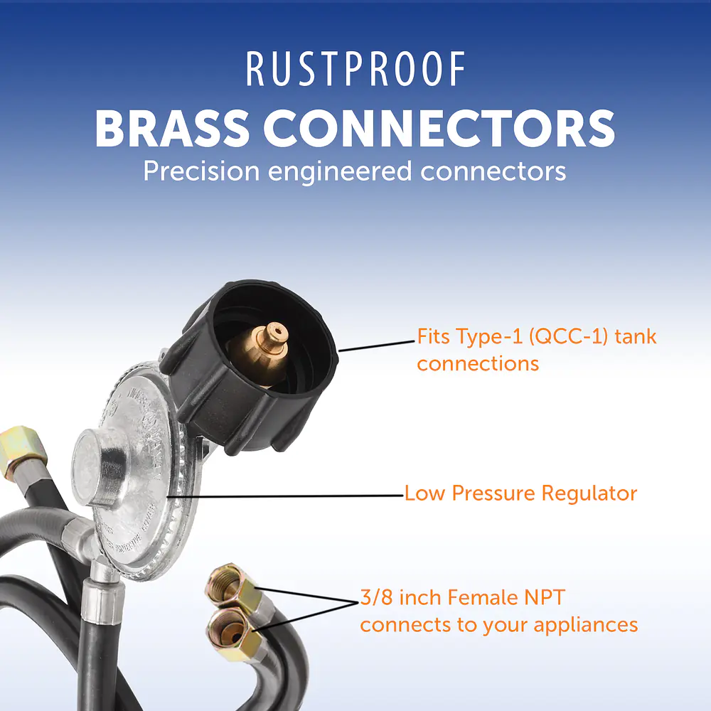 Hose and Regulator for Grills with Side Burner - Master