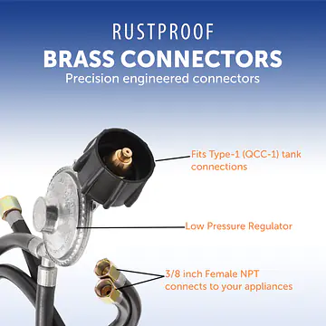 Hose and Regulator for Grills with Side Burner - Master