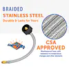 1/4″ NPT 12" Stainless Steel Braided Propane Pigtail Hose 2 Pack for RV Regulators, Steel/Black/Brass - Master