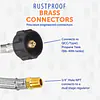 1/4″ NPT 12" Stainless Steel Braided Propane Pigtail Hose 2 Pack for RV Regulators, Steel/Black/Brass - Master