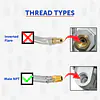 1/4″ NPT 12" Stainless Steel Braided Propane Pigtail Hose 2 Pack for RV Regulators, Steel/Black/Brass - Master