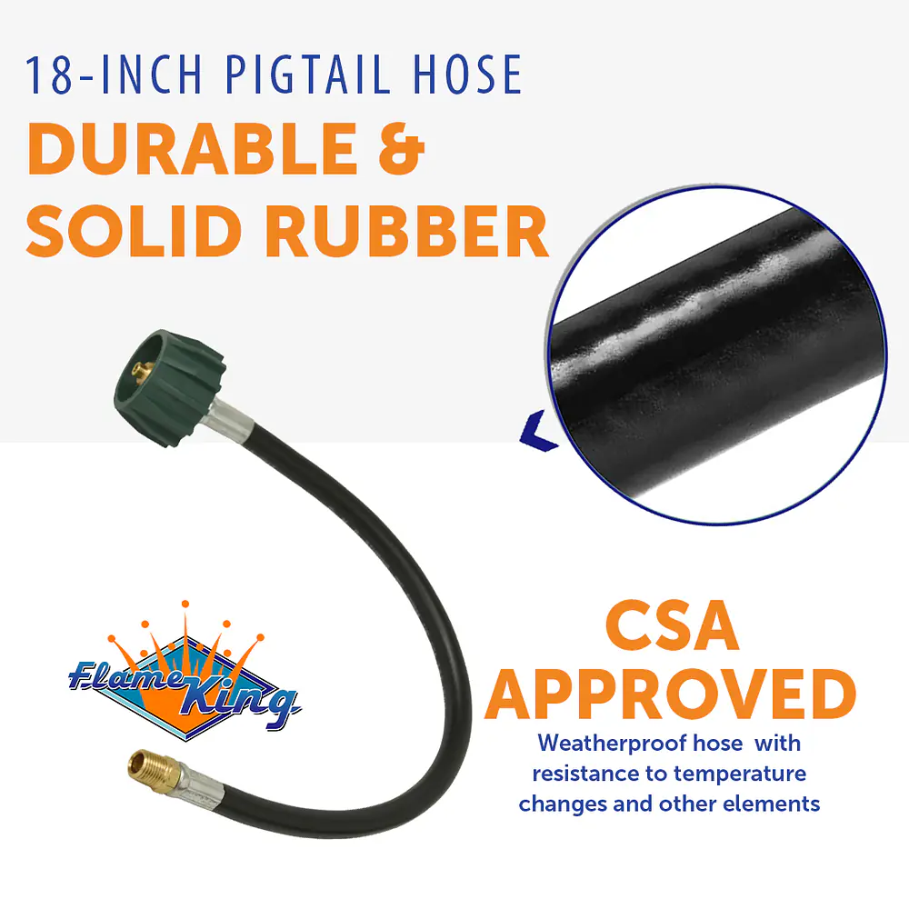 18 Inch Pigtail Propane Hose Connector,  Male NPT ( not inverted) - Master