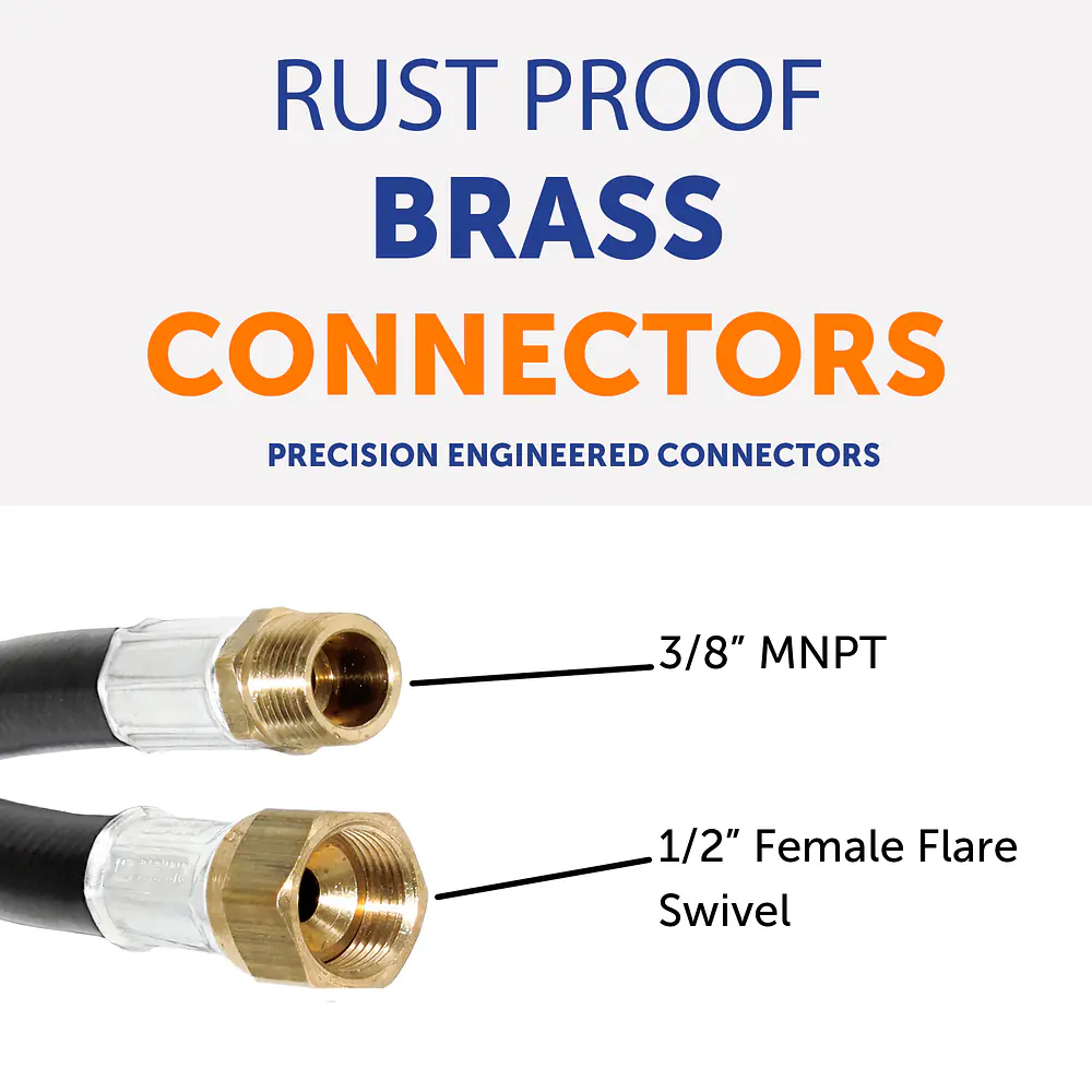 24" LP Hose, 3/8" x 1/2" Female SAE Swivel x 3/8" - Master
